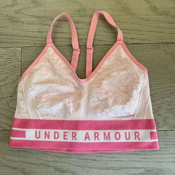 UNDER ARMOUR Women's Seamless Light Support Sports Bra - Light Pink - Picture 2 of 4